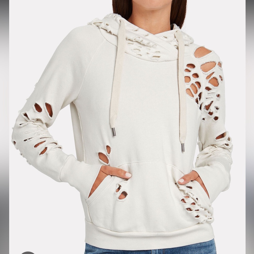 NSF Distressed Cream Hoodie